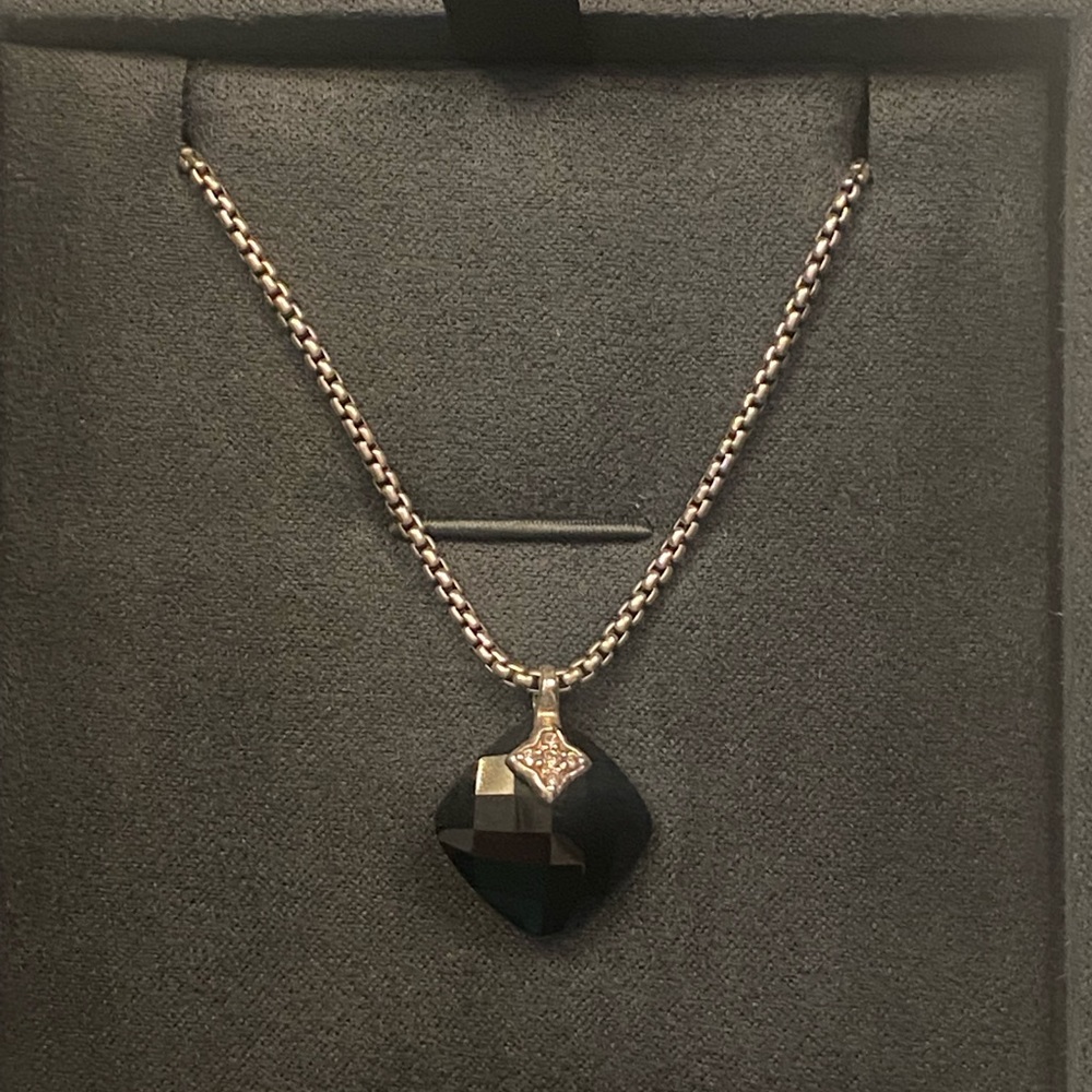 David Yurman Black Onyx & Diamond Necklace - Picture 8 of 9